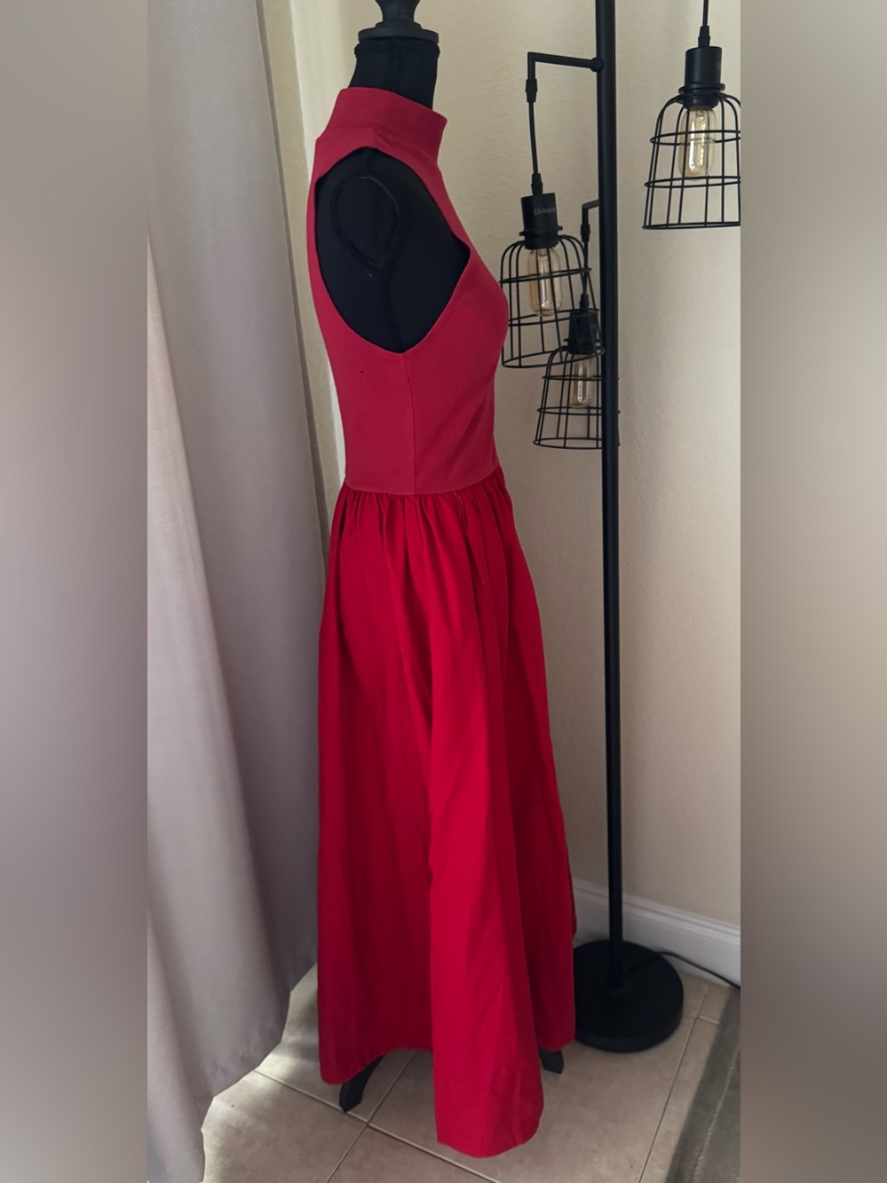 Reformation Sai Maxi Dress Red Mock Neck Sleeveless Small - Picture 6 of 10